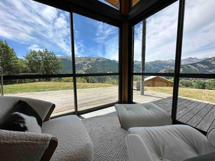 Chalet D'Architecte Avec Vue Panoramique Allos Exterior foto